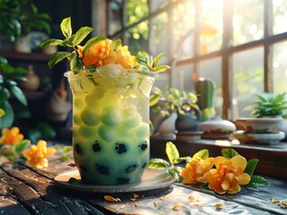 Poster - A bubble tea in a plastic cup.