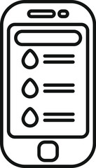 Poster - Line drawing of a smartphone with a water drop icon reminding you to stay hydrated