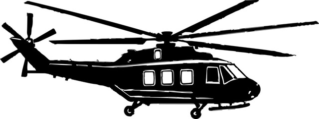 Wall Mural - helicopter silhouette vector illustration