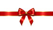 © Creative Store - Red ribbon and bow with gold isolated against transparent background png download