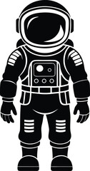 Wall Mural - astronaut silhouette illustration black and white