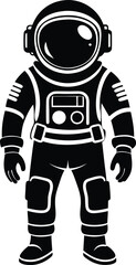 Wall Mural - astronaut silhouette illustration black and white