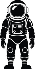 Wall Mural - astronaut silhouette illustration black and white