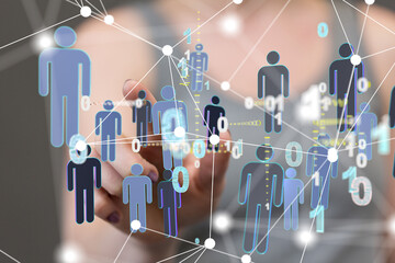 Aufkleber - communication network digital group connect