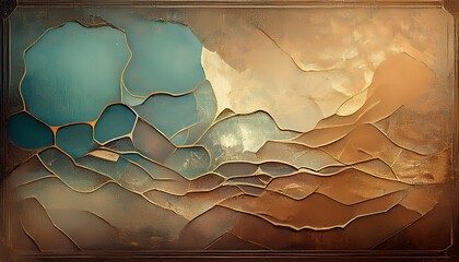 Wall Mural - Abstract Grunge Old Wall Design with Textured Painting and Vintage Colours