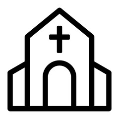 Canvas Print - Church icon in thin line style vector illustration graphic design