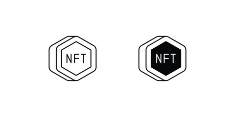 nft set icon with white background vector stock illustration