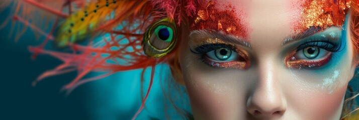 Woman with elaborate fantasy makeup