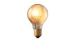 © Gomez - Classic light bulb with a glowing filament, detailed and realistic, isolated on a white background