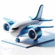 © Md Hasan - 3D Render of Blue Airplane Model isolated on a white background