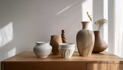 Minimalist Home Decor with Ceramic Vases and Pottery