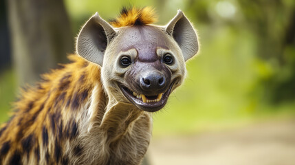 laughing hyena close up