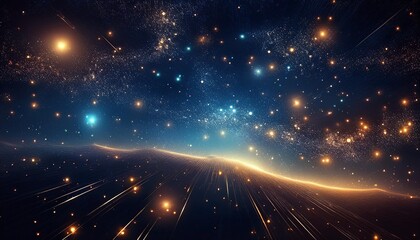 Wall Mural - deep space shining stars in night sky, constellation star field, galaxy with milky way