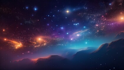 Wall Mural - deep space shining stars in night sky, constellation star field, galaxy with milky way