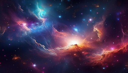 Wall Mural - cosmic nebula with stars and galaxy background in a mystical and infinite space
