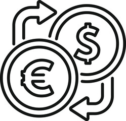 Poster - This icon represents a currency exchange between the euro and the us dollar