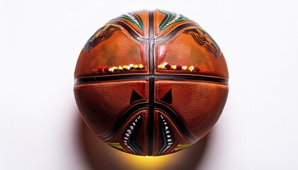 Abstract basketball ball design on white background for sports and art enthusiasts