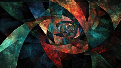 Wall Mural - Abstract art with geometric shapes.