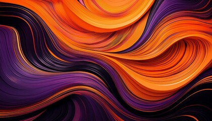 Wall Mural - Abstract Colorful Background with Wavy Lines in Orange, Purple, and Black for Artistic Designs and Creative Projects