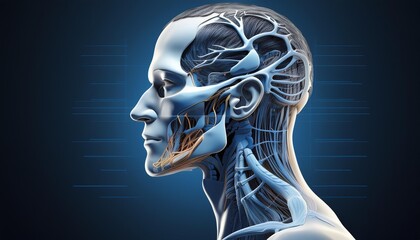 Digital visualization of human head and neck structure for medical education and research purposes