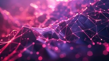 Poster - Abstract Pink and Purple Network Background