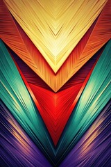 Sticker - Vibrant abstract with colorful overlapping chevrons.