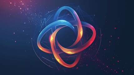 Poster - Abstract Design with Intertwining Shapes and Geometric Patterns