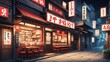 © Alteisen Riese - retro style anime ramen store illustration background