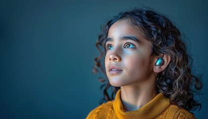 Wall Mural - A Boy With A Hearing Aids And Cochlear Implants 