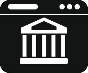 Poster - Online banking system icon in simple style depicting internet finance management for web design isolated on white background
