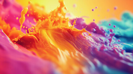 Wall Mural - Abstract Colorful Liquid Splash.