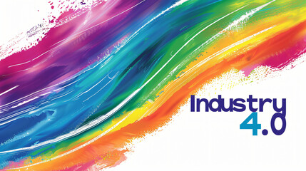 Aufkleber - Energetic and vivid brushstroke symbolizing the technological progress and innovation of industry 4.0
