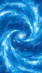 Wall Mural - Swirling blue cosmic vortex with glowing stars and energy