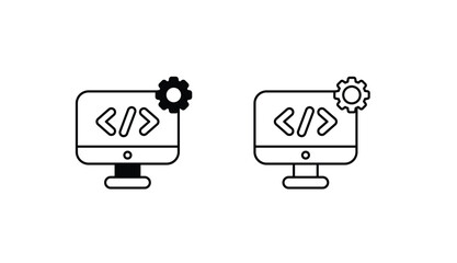 Software Development icon design with white background stock illustration