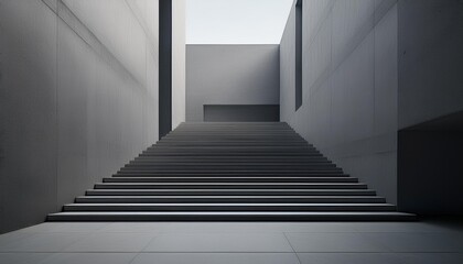 Wall Mural - Minimalist Concrete Hallway With Steps