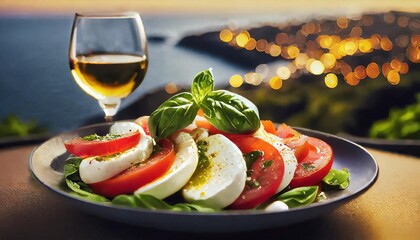 Caprese salad features ripe tomatoes, fresh mozzarella, and basil, drizzled with olive oil and balsamic glaze. A simple, vibrant, and flavorful Italian classic.