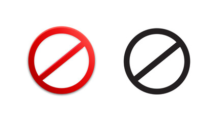 Leinwandbilder - Set of prohibited signs on transparent background. Vector illustration.	
