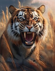 Poster - tiger in the jungle 