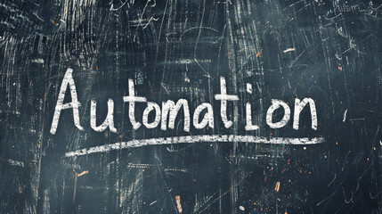 Aufkleber - Chalk drawing of the word automation on a blackboard, representing the future of industrial advancement