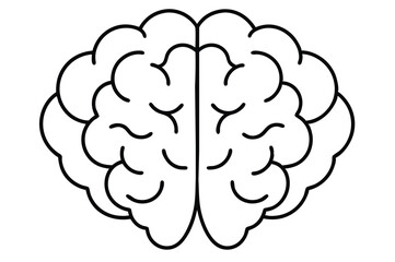 Wall Mural - Brain line illustration mind vector 