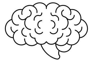 Wall Mural - Brain line illustration mind vector 