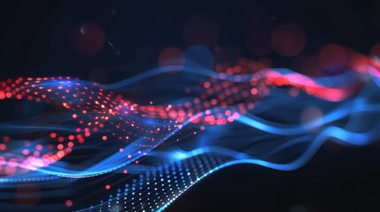 Wall Mural - Abstract Blue and Red Light Waves