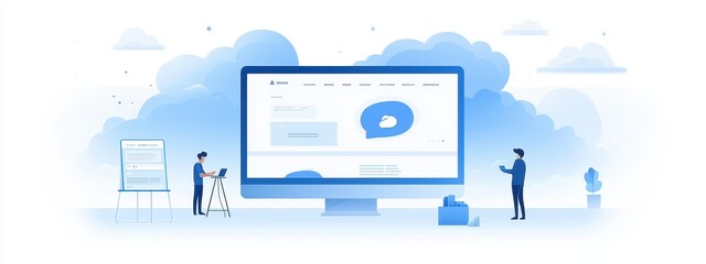 Web website design flat concept business illustration building icon technology. Website mobile web design internet template software computer 3D interface screen page online platform build seo laptop.