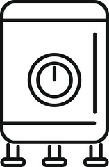 Poster - Simple line art of a water heater, ideal for websites or apps related to home appliances and plumbing