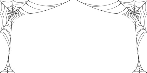 Wall Mural - illustration of a spider web halloween frame, spider web vector eps