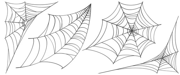 Wall Mural - illustration of a spider web halloween frame, spider web vector eps