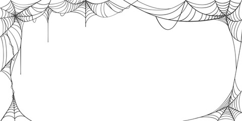 Wall Mural - illustration of a spider web halloween frame, spider web vector eps