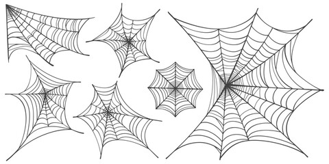 Wall Mural - illustration of a spider web halloween frame, spider web vector eps