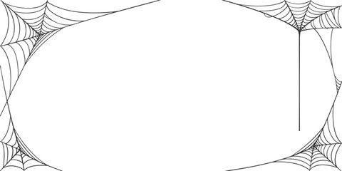 Wall Mural - illustration of a spider web halloween frame, spider web vector eps