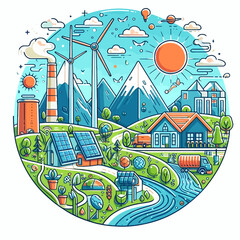 Wall Mural - This vector image shows the importance of the environment.

